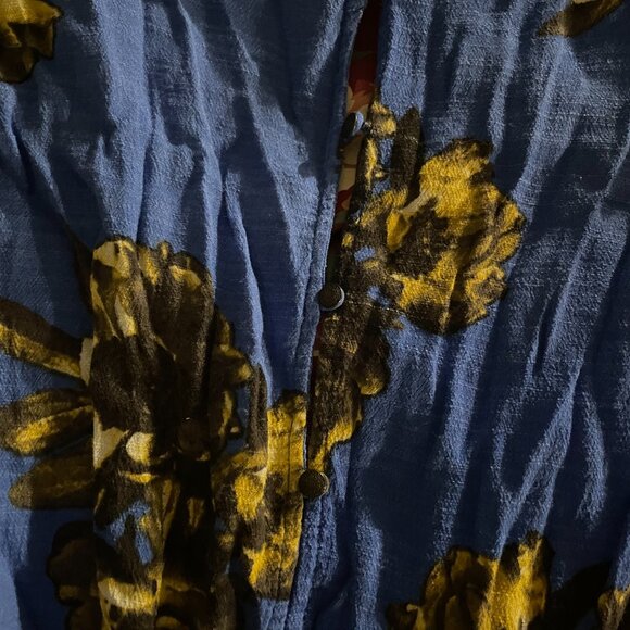 Free People Blue Romper with Flowers Size S - Picture 3 of 4